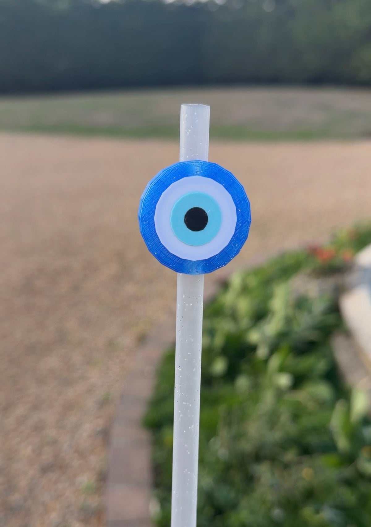 Evil eye straw topper