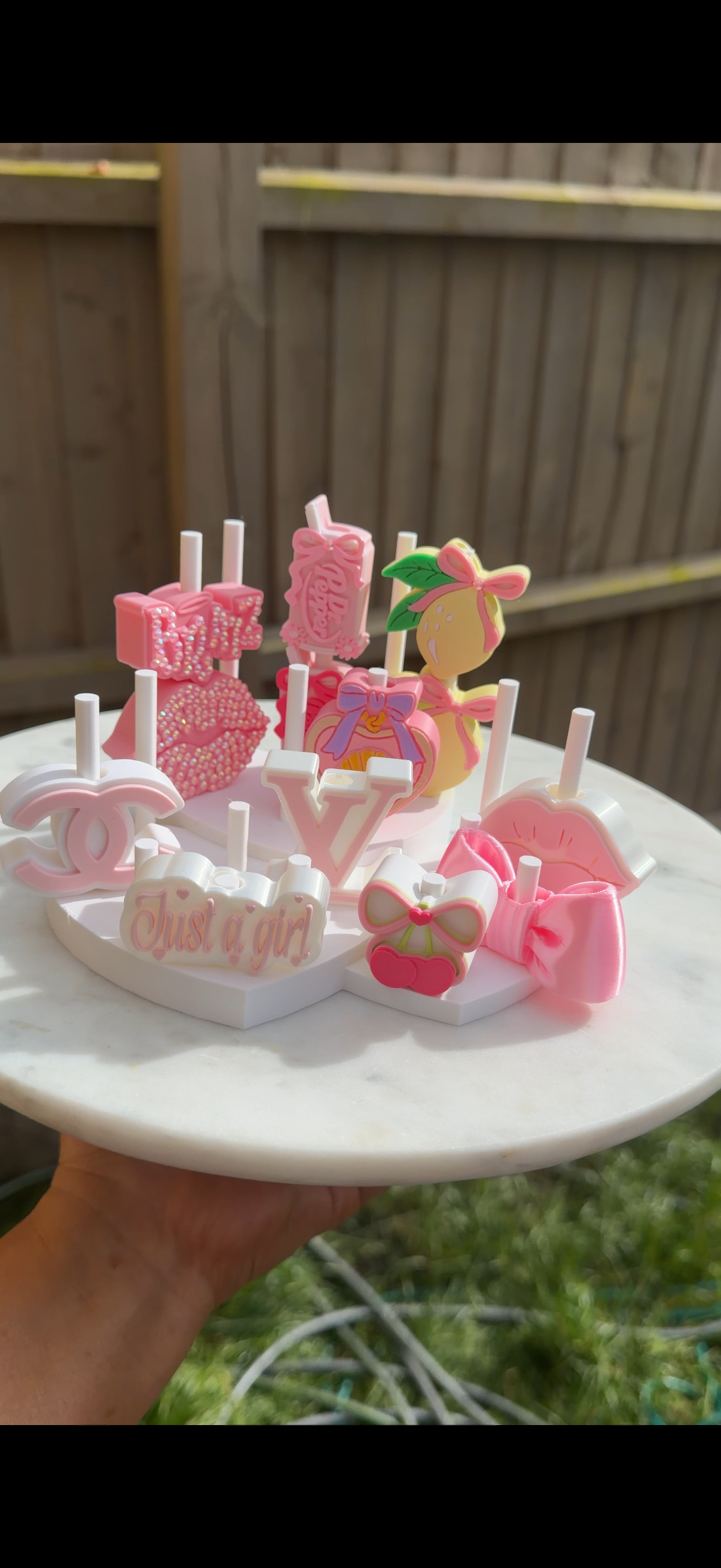 Straw topper holder/display