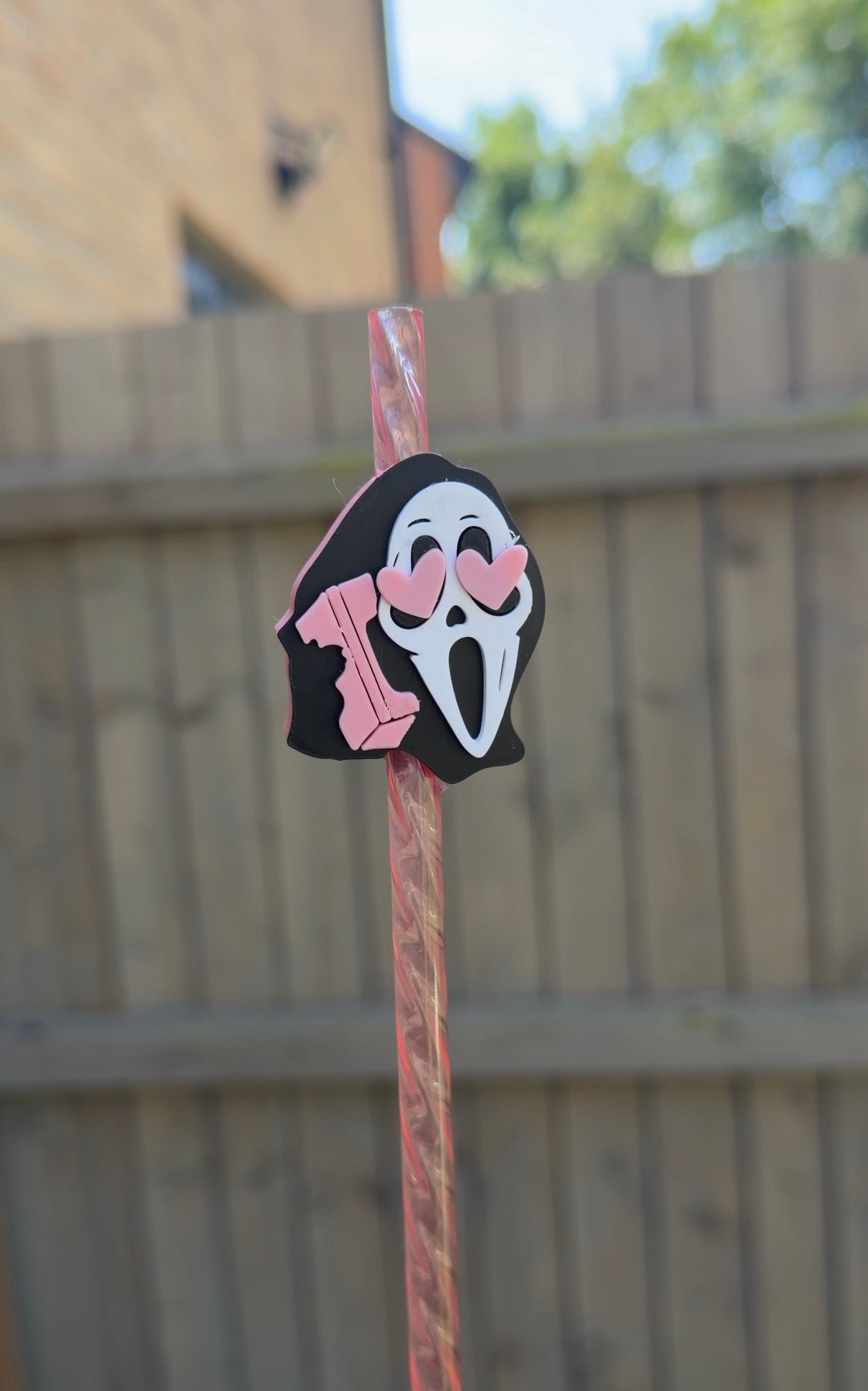 Ghostface straw topper