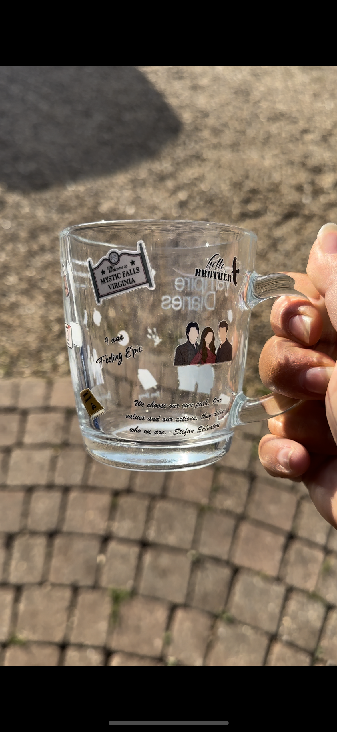 Vampire diaries glass mug