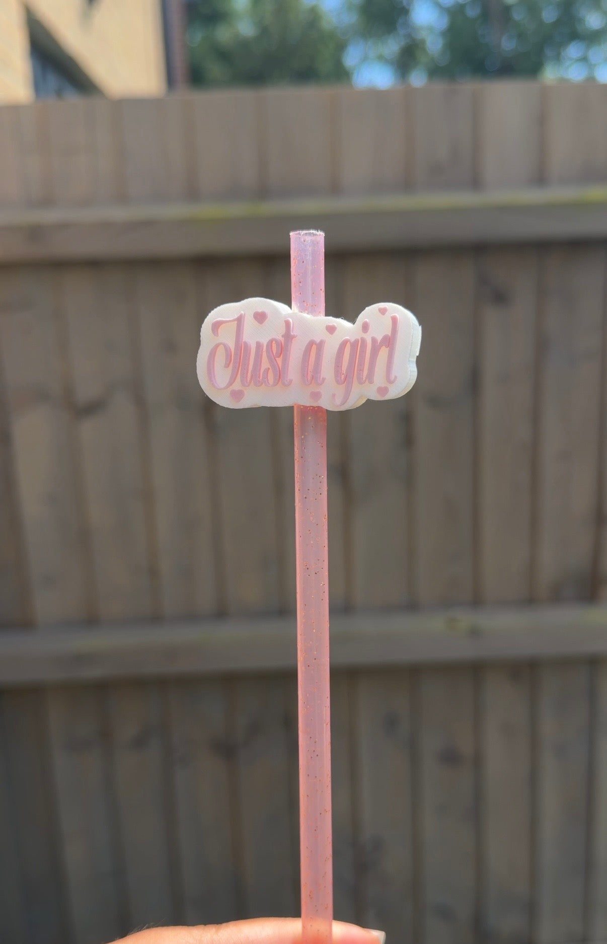 Just a girl straw topper