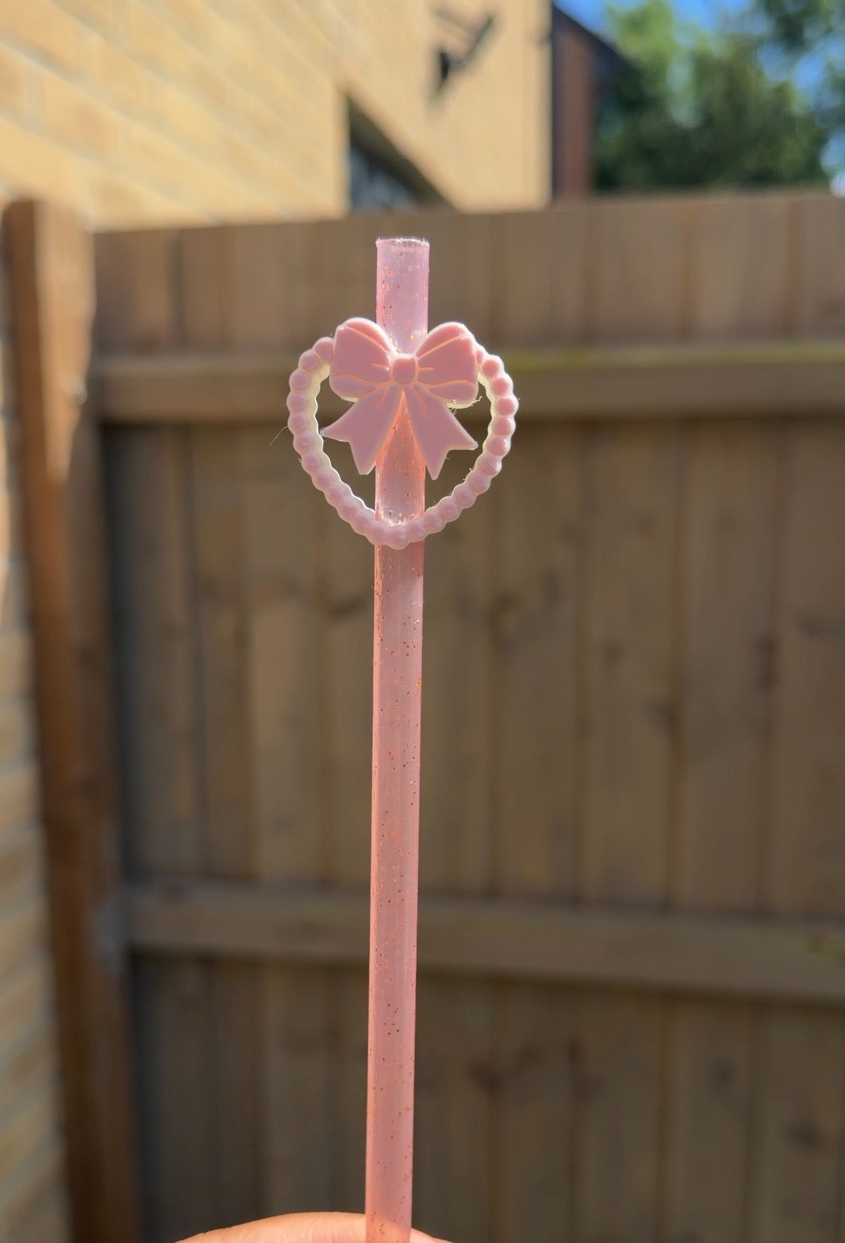 Heart coquette straw topper