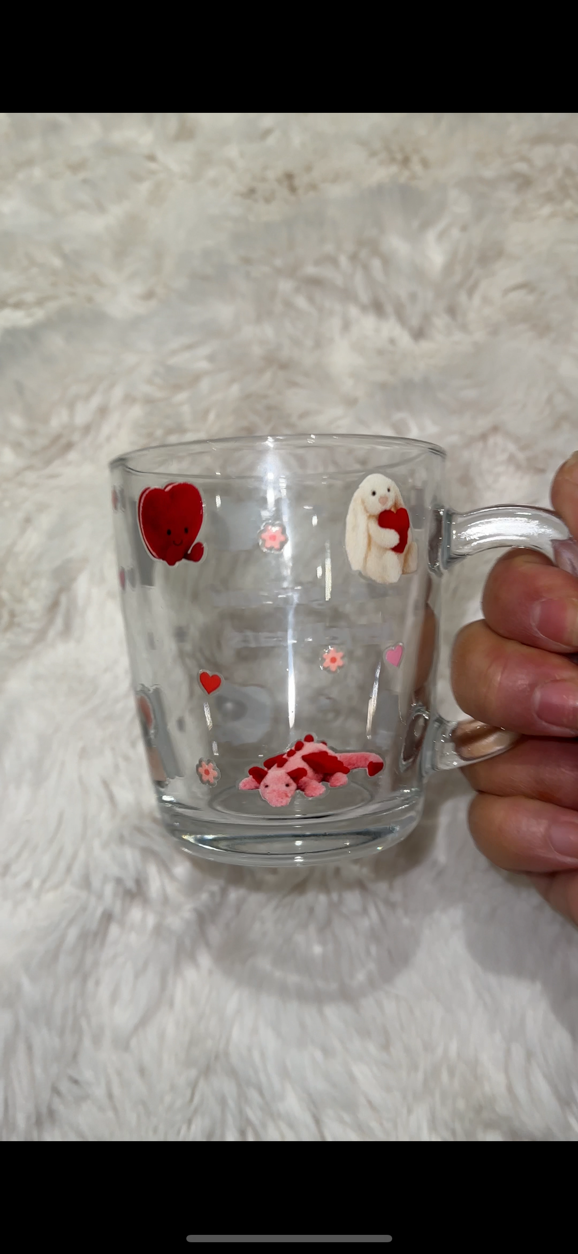 Jellycat valentines glass mug