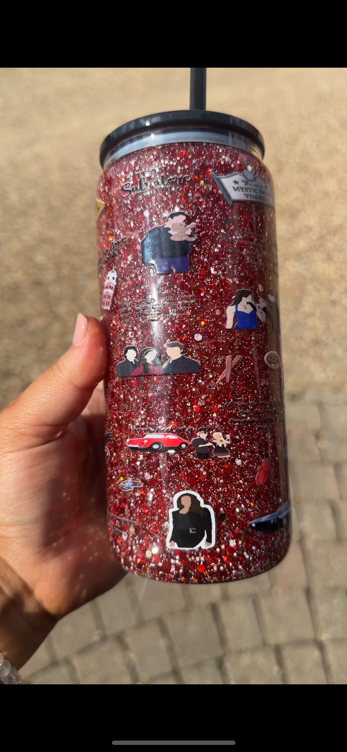 Vampire diaries Glass snowglobe tumbler