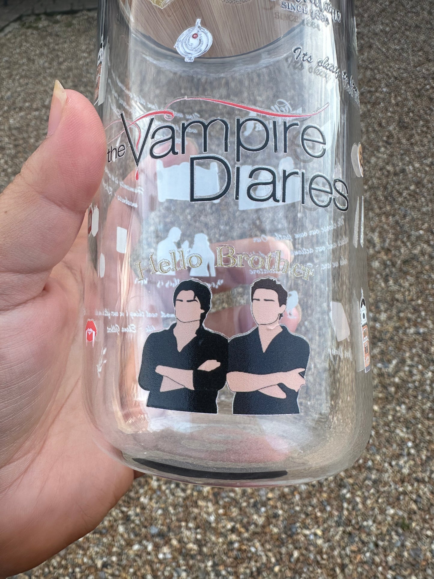 Vampire diaries glass cup
