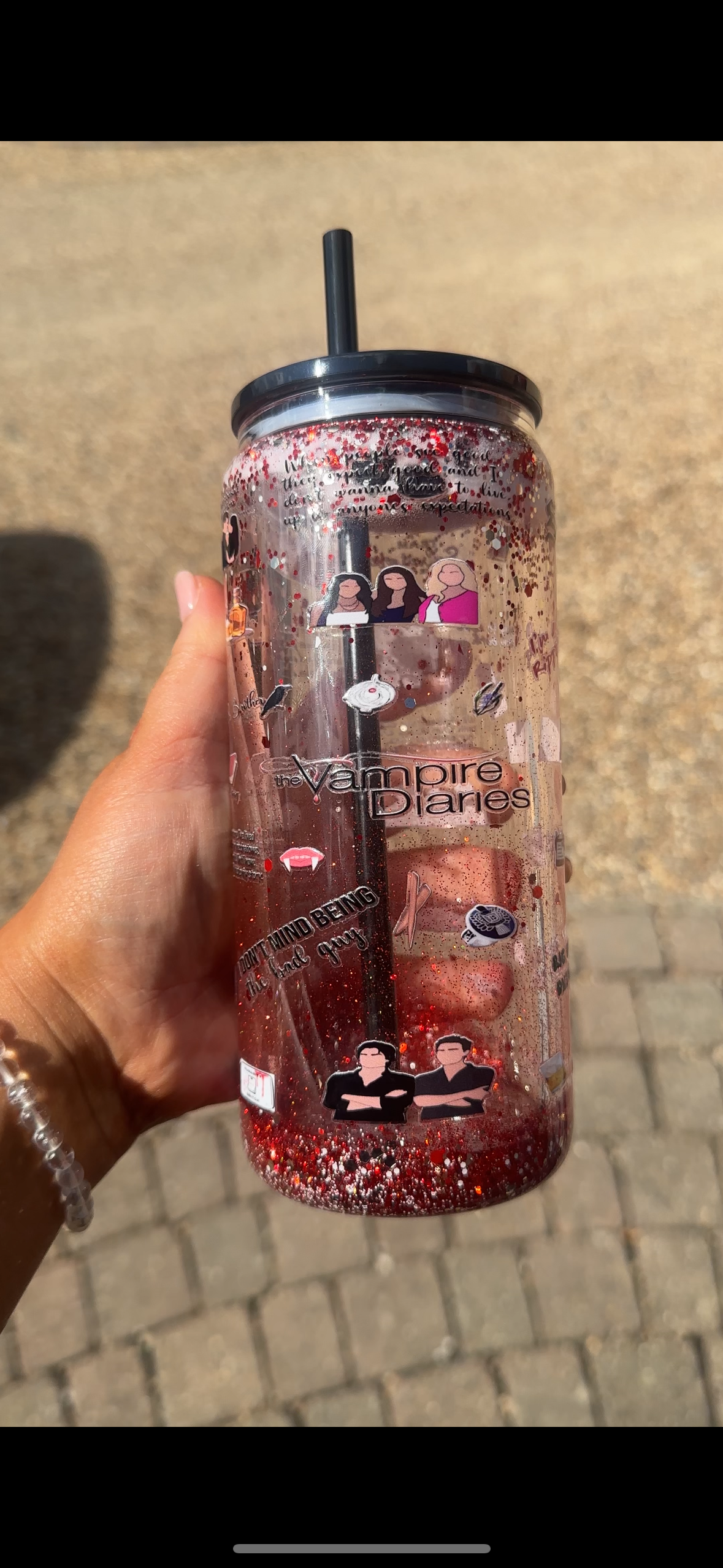 Vampire diaries Glass snowglobe tumbler