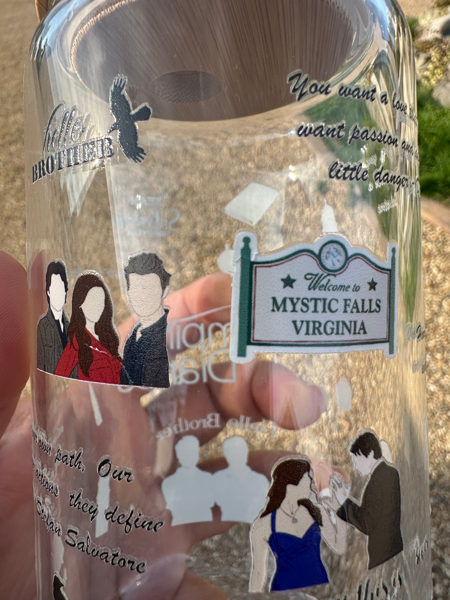 Vampire diaries glass cup