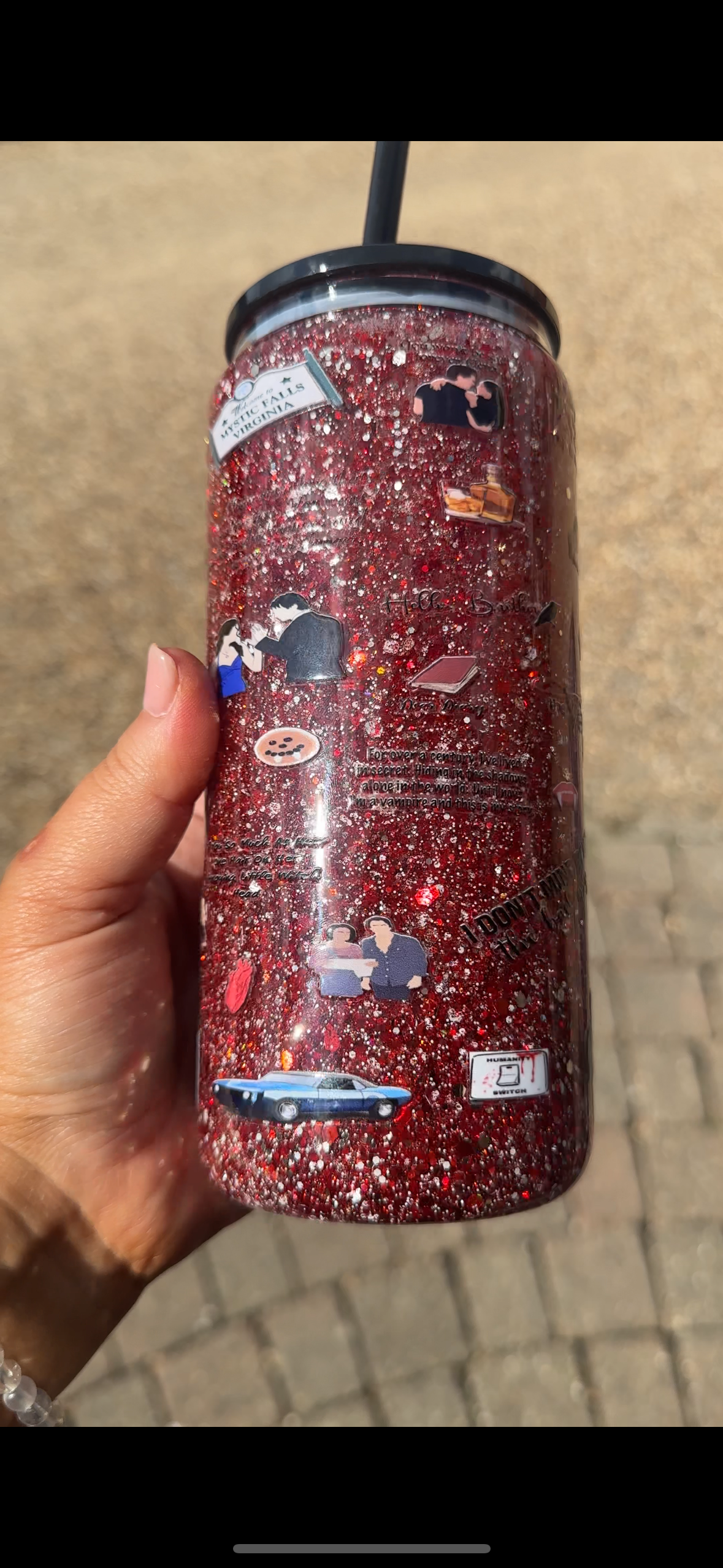 Vampire diaries Glass snowglobe tumbler