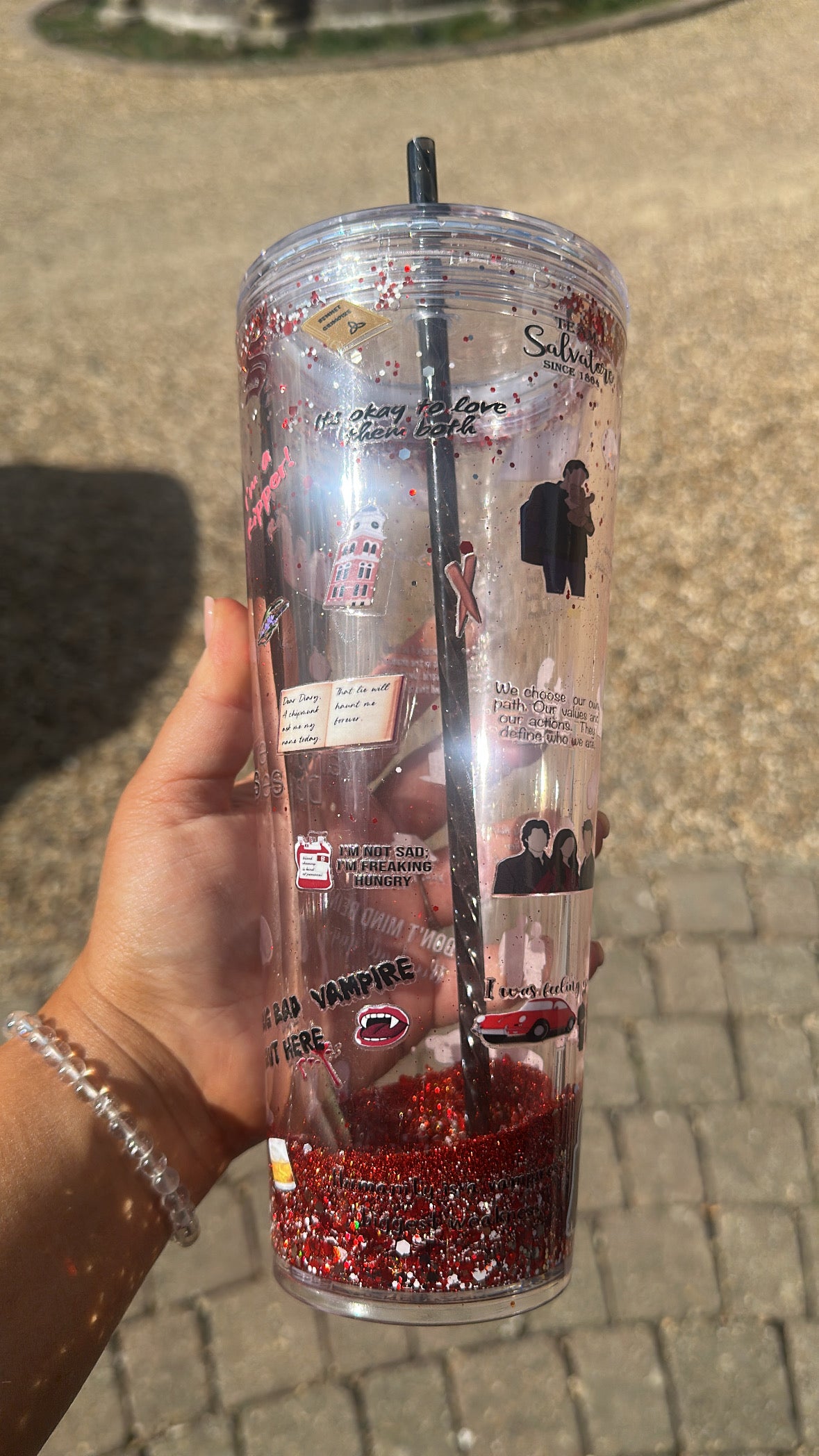 Vampire diaries snowglobe tumbler