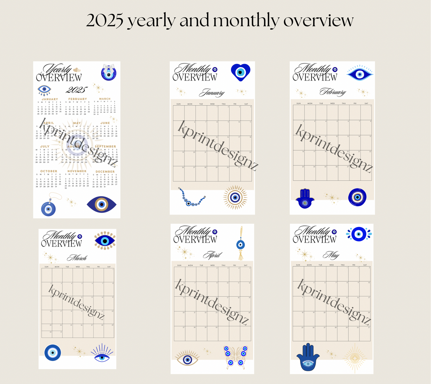 Evil eye PERSONAL year/monthly overview