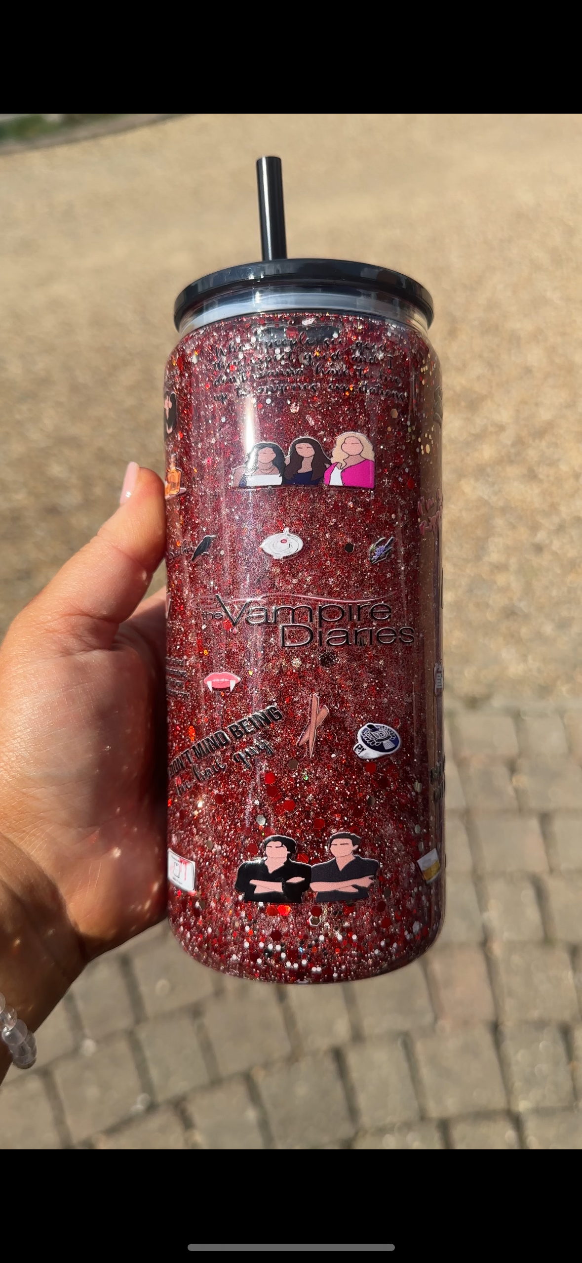 Vampire diaries Glass snowglobe tumbler