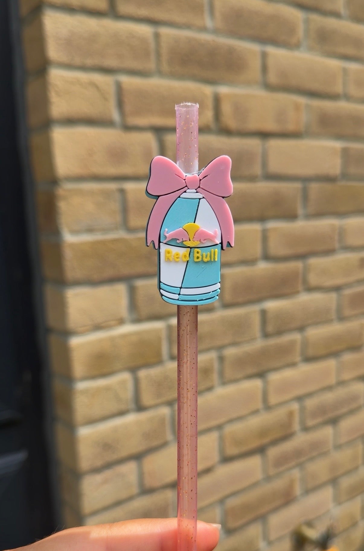Red bull straw topper