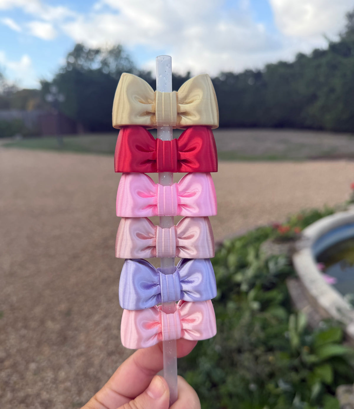 Bow silk 3d straw topper