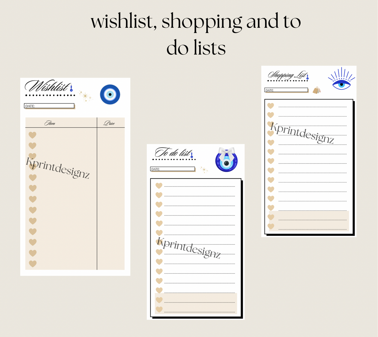 Evil eye A5 agenda planner inserts