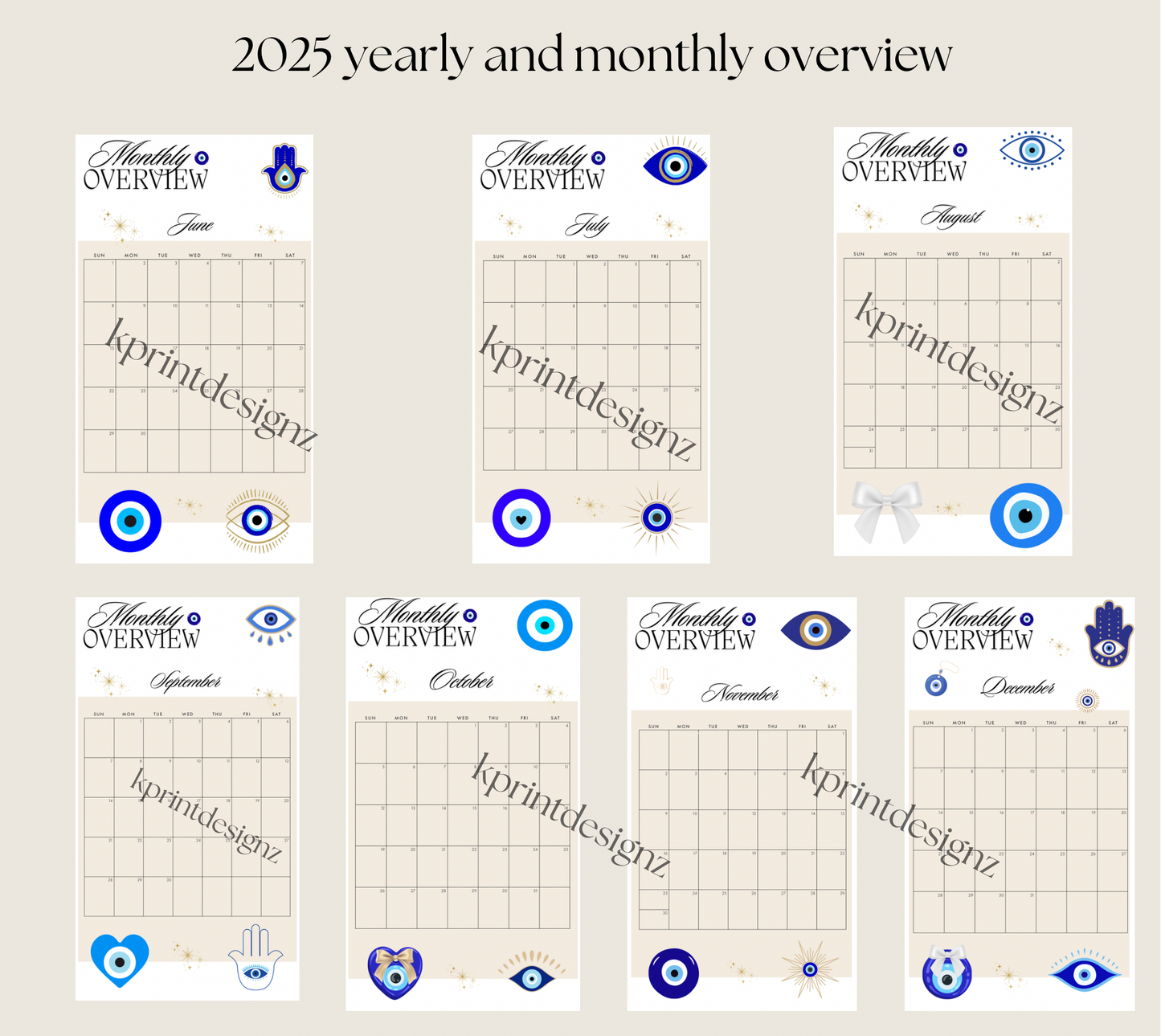Evil eye PERSONAL year/monthly overview