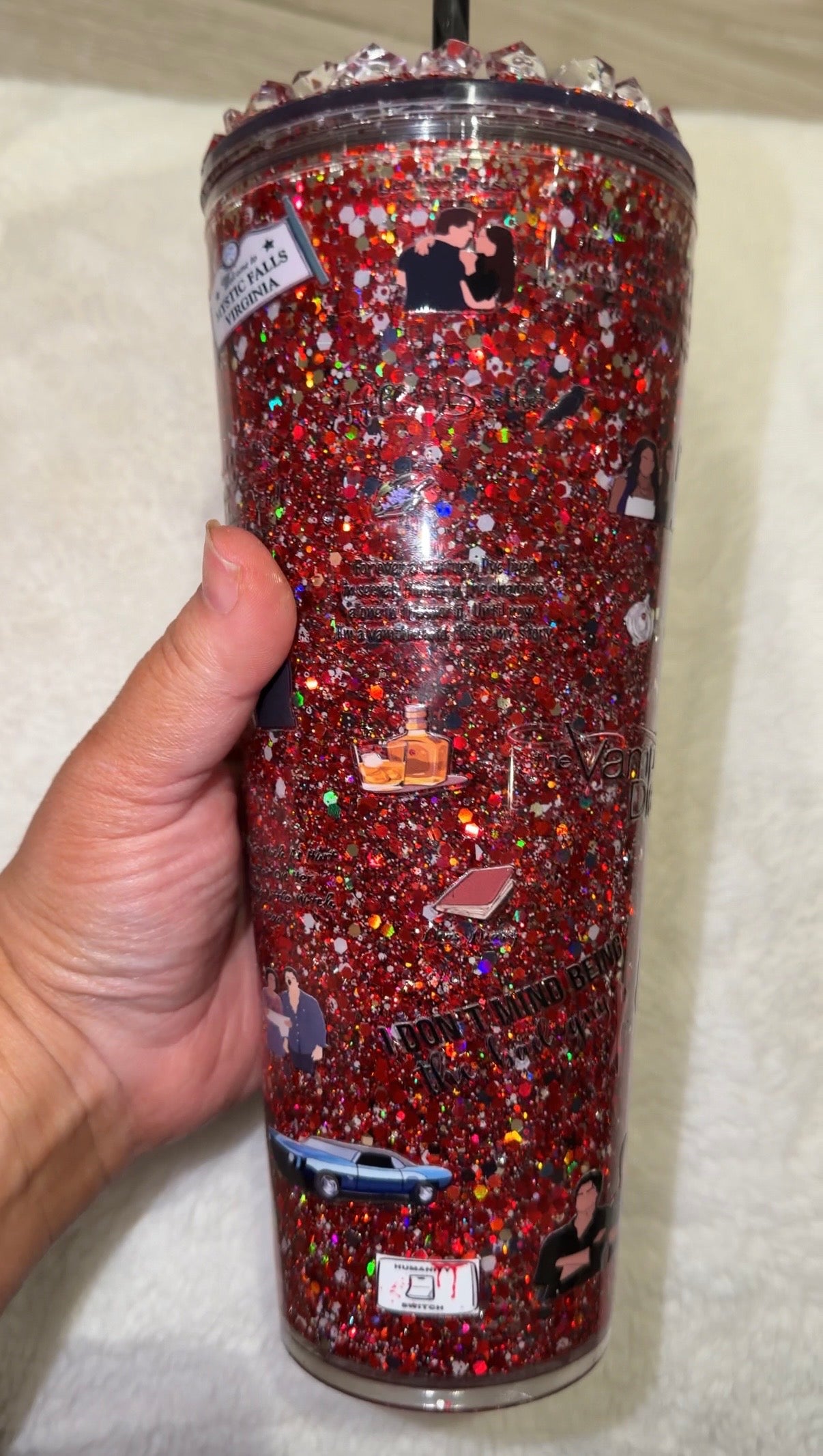 Vampire diaries 24oz tumbler with detailed lid