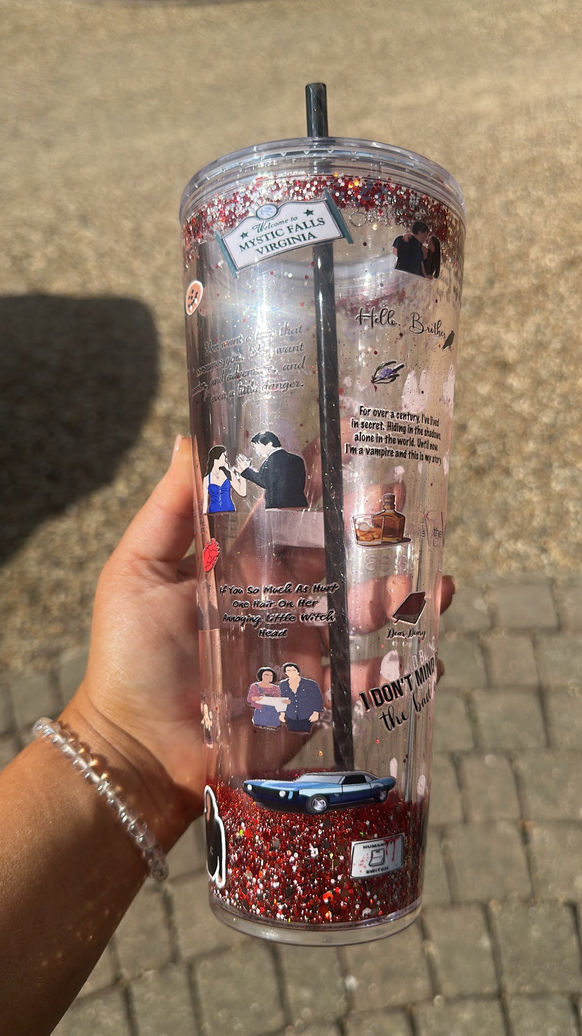 Vampire diaries snowglobe tumbler