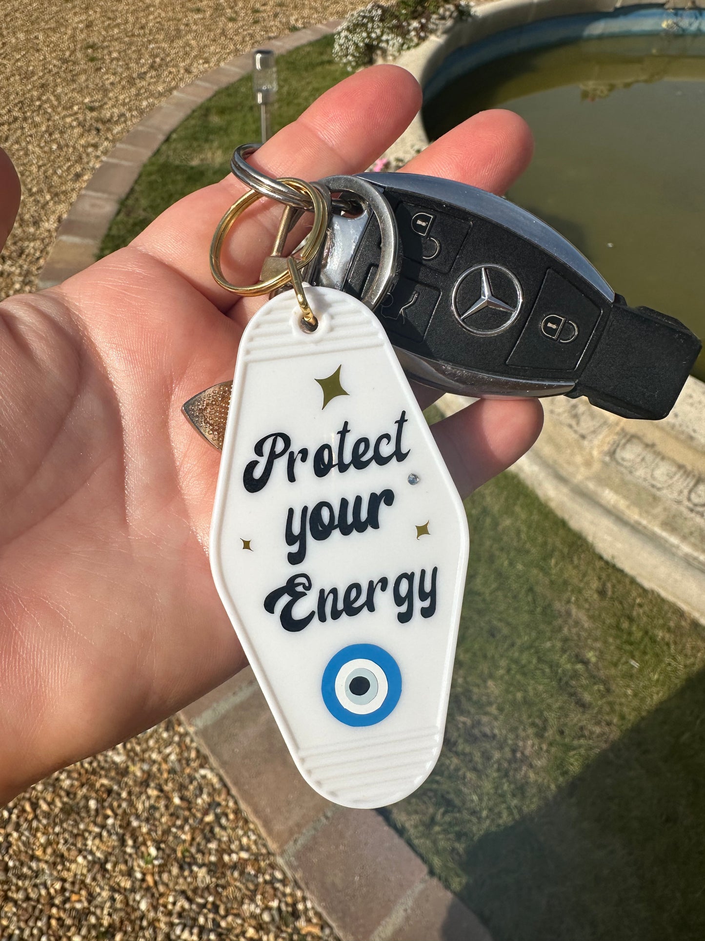 Evil eye motel keyring