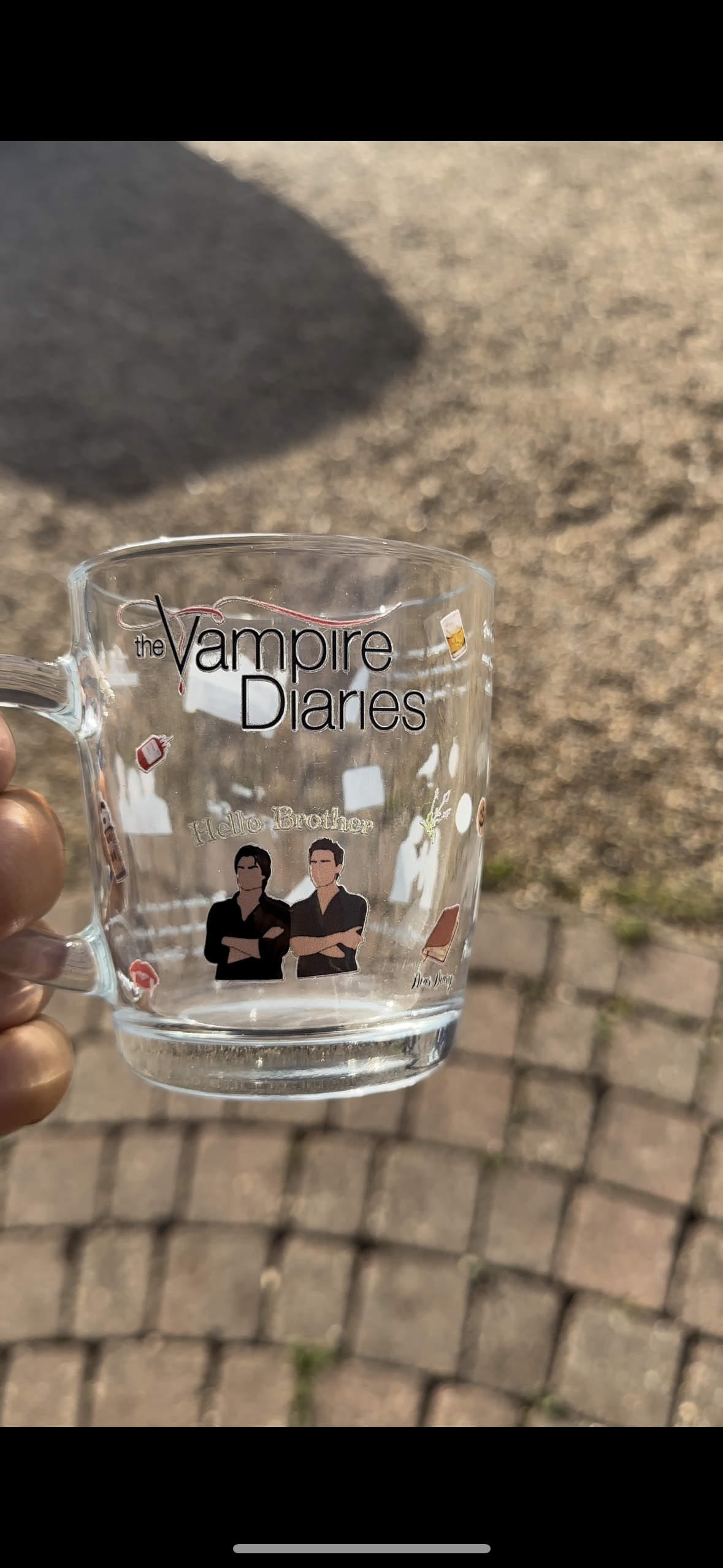 Vampire diaries glass mug