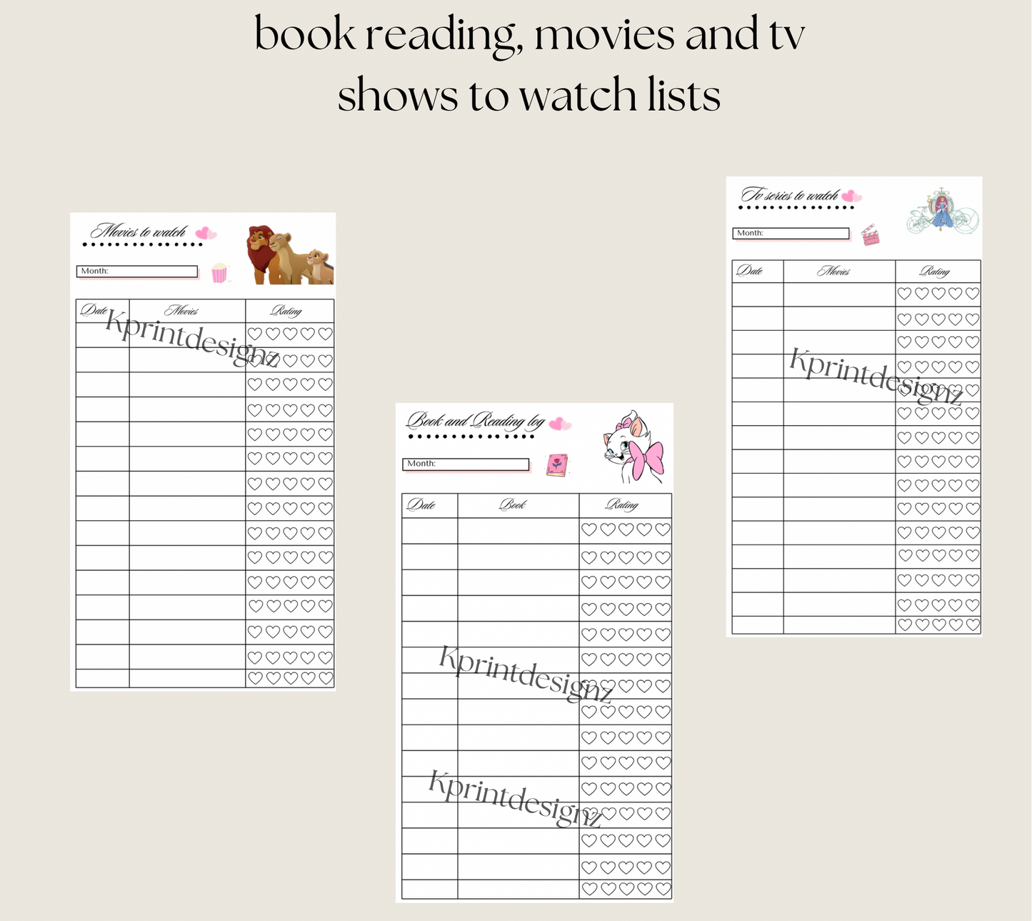 Disney A5 undated diary inserts