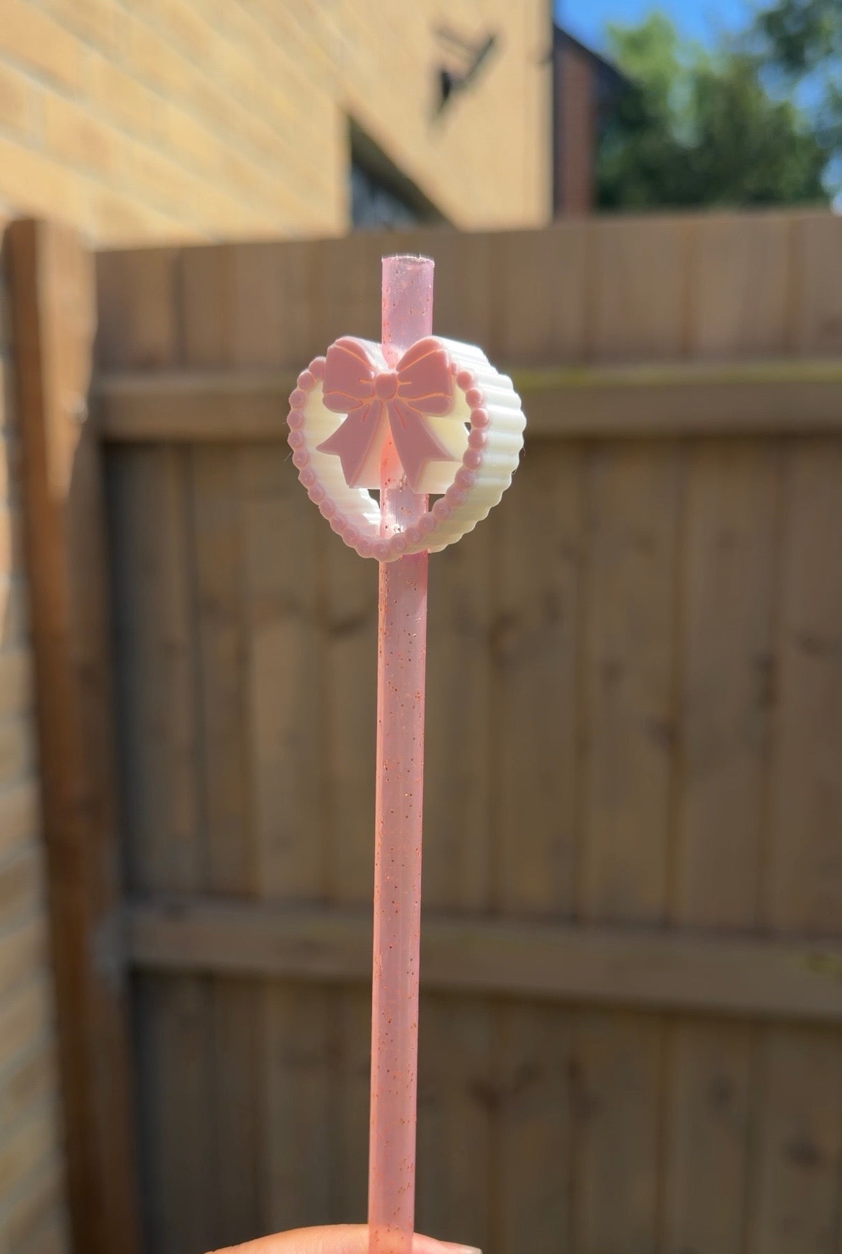 Heart coquette straw topper