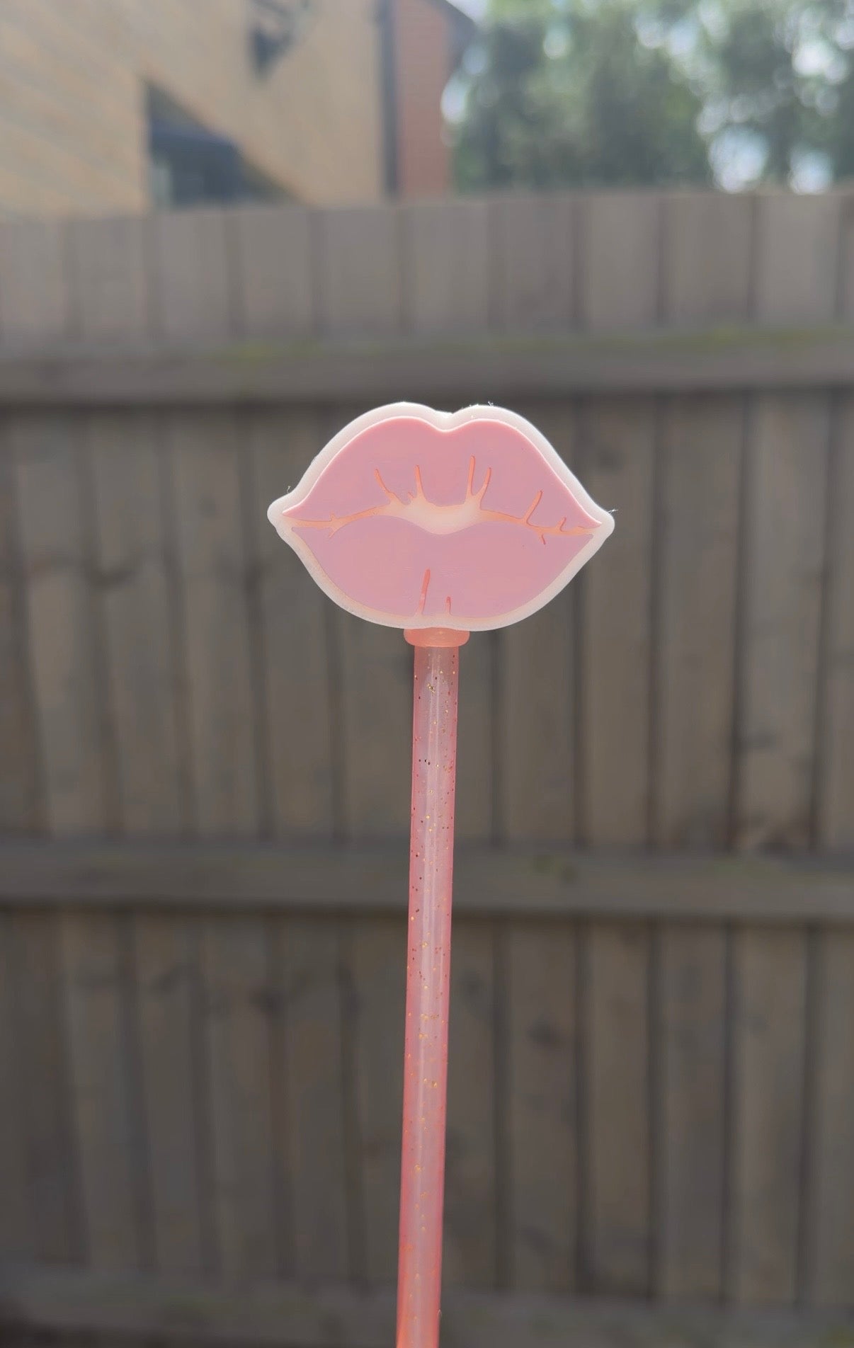 Lips heart straw topper