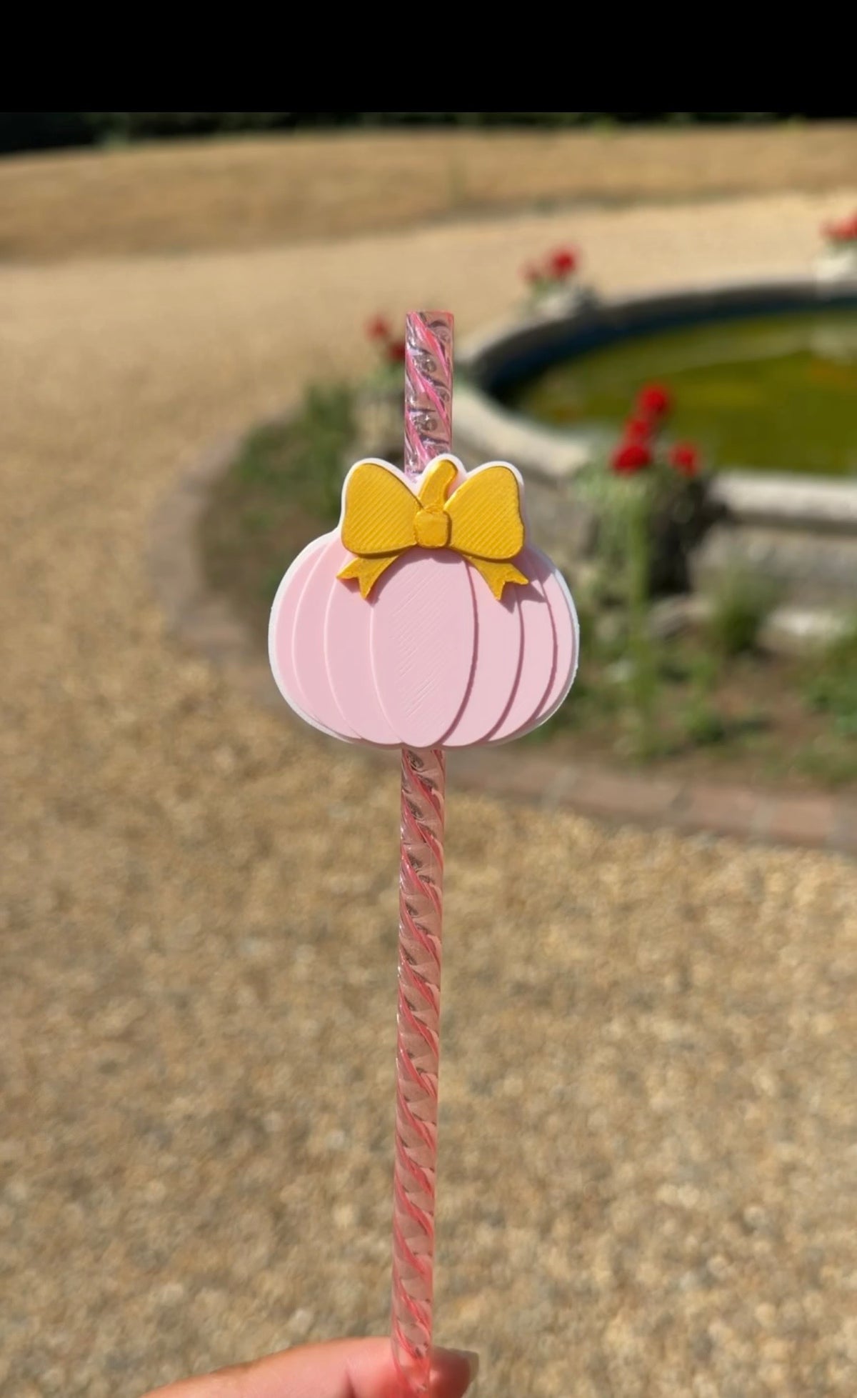 Pumpkin bow straw topper