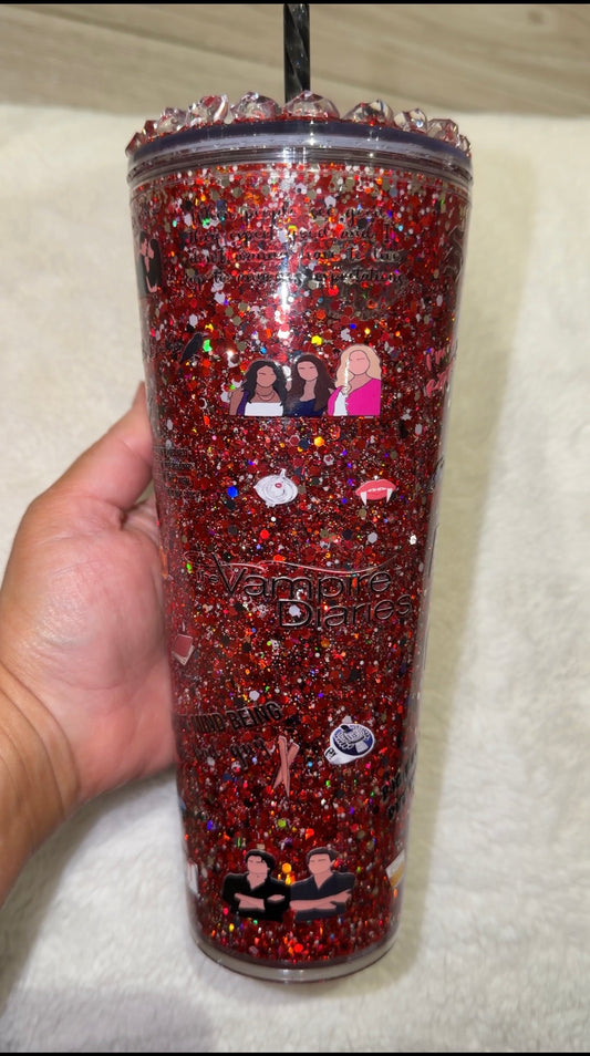 Vampire diaries 24oz tumbler with detailed lid