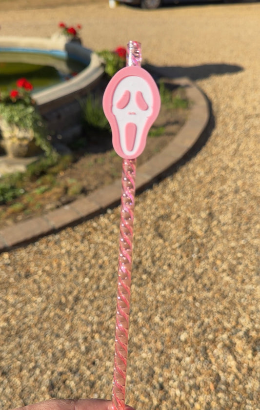 Ghostface straw topper